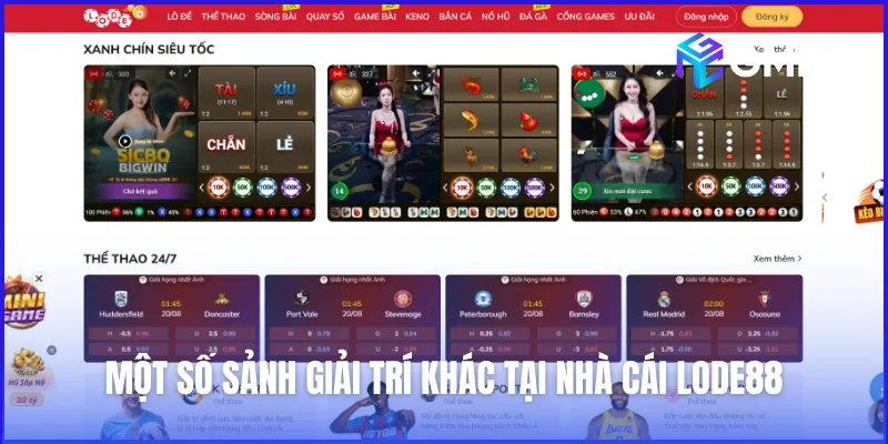 Một số sảnh giải trí khác tại nhà cái mà người chơi không nên bỏ lỡ